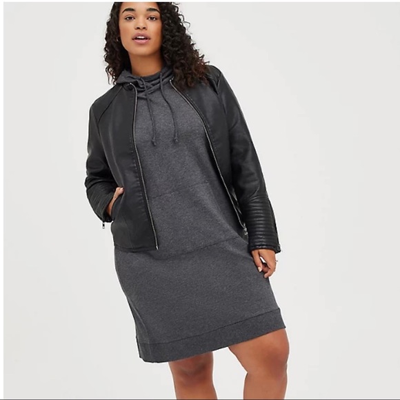 Torrid Hoodie Dress French Terry Grey 